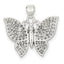 Sterling Silver Polished & Textured Butterfly Pendant