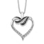 Black & White Diamond Heart Necklace in Sterling Silver (0.1 ct. tw.), 18 Inch - Sophia Jewelers