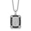 White Night Sterling Silver Rhodium-plated Black and White Diamond 18 Inch Necklace with 2 Inch Extender