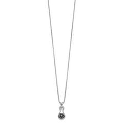 Sophia Jewelers Sterling Silver Black Diamond Love Knot Necklace with Extender