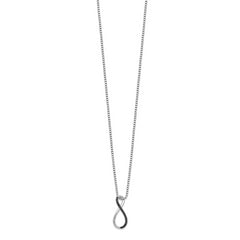 Sterling Silver Infinity Necklace with Black Diamonds & Rhodium Finish