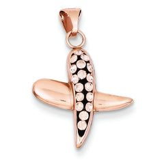 Sterling Silver Pink Ceramic Rose Swarovski Elements X Pendant