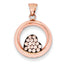 Sterling Silver Pink Ceramic Swarovski Elements Heart Circle Pendant