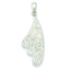 Wing Pendant in Sterling Silver with White Crystal, 40mm - Sophia Jewelers