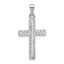 Sterling Silver Rhodium Plated Stellux Crystal Cross Pendant