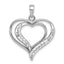 Double Heart Pendant in Sterling Silver with Crystal Accents, 25mm - Sophia Jewelers