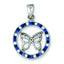 Crystal Butterfly Pendant in Sterling Silver, 20x30mm - Sophia Jewelers