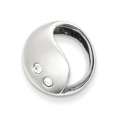 Sterling Silver Rhodium Plated CZ Pendant