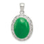 Jade Greek Key Pendant in Sterling Silver, 23mm - Sophia Jewelers