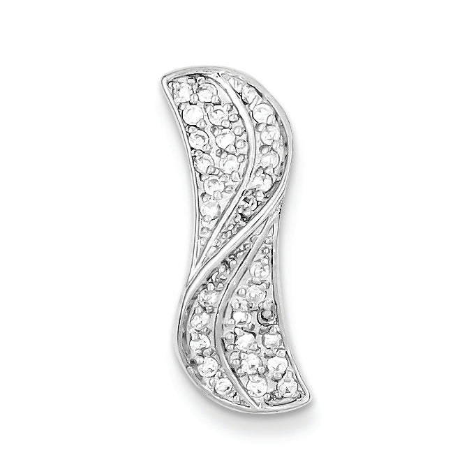 Sterling Silver Rhodium Plated CZ Slide