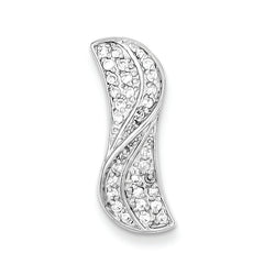 Sterling Silver Rhodium Plated CZ Slide