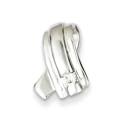 Sterling Silver Rhodium Plated CZ Pendant Slide