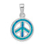 Peace Sign Pendant in Sterling Silver, 21mm - Sophia Jewelers