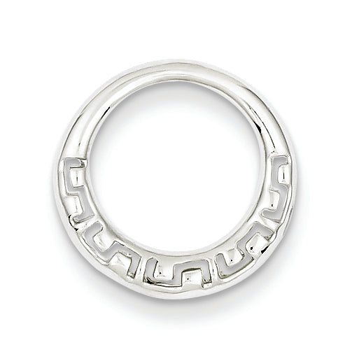 Sterling Silver Rhodium Plated Greek Circle Slide