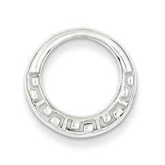 Sterling Silver Rhodium Plated Greek Circle Slide