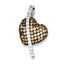 Champagne & Clear Cubic Zirconia Heart Pendant in Sterling Silver, 33mm - Sophia Jewelers