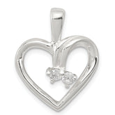 Sterling Silver CZ & Heart Pendant