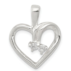 Sterling Silver CZ & Heart Pendant