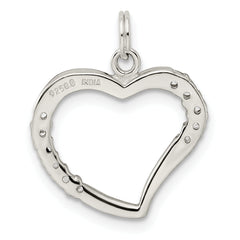 Sterling Silver CZ & Heart Pendant