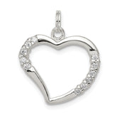 Sterling Silver CZ & Heart Pendant