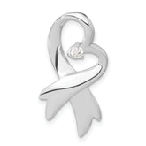 Sterling Silver CZ Heart Pendant