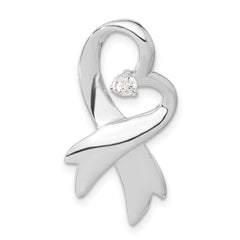 Sterling Silver CZ Heart Pendant