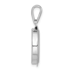 Sterling Silver Rhodium-plated Cable Car & Floating Glass Beads Pendant