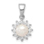 Sterling Silver Rhodium Plated FW Cultured Pearl & CZ Pendant