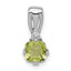 Sterling Silver Rhodium Plated Diamond and Peridot Pendant