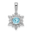 Sterling Silver Rhodium-plated Diamond & Light Blue Topaz Pendant