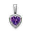 Sterling Silver Rhodium-plated Diamond and Amethyst Pendant