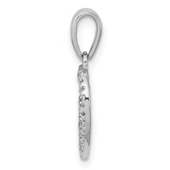 Sterling Silver Rhodium Plated Diamond Heart Pendant