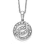 Sterling Silver Rhodium Plated Diamond Circle Necklace