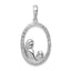 Mother and Child Pendant in Sterling Silver, 22mm Textured (0.01 ct. tw.) - Sophia Jewelers