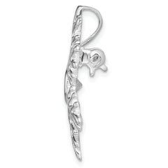 925 Sterling Silver Snowflake Pin with Rhodium Finish and Clear CZ Elegance