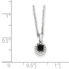 Sterling Silver Rhodium-Plated Diamond Circle Pendant Necklace Elegant Gift Ready
