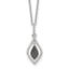 White Night Sterling Silver Rhodium-plated Black and White Diamond 18 Inch Necklace with 2 Inch Extender