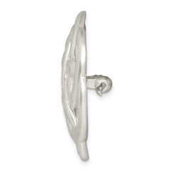 925 Sterling Silver Celtic Knot Pin with Diamond-Cut Satin Finish