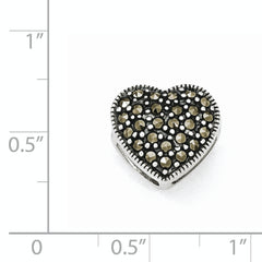 Sterling Silver Marcasite Heart Pendant