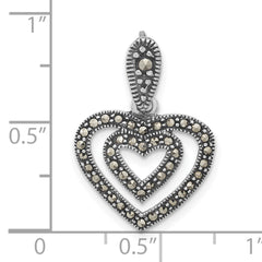 Sterling Silver Marcasite Heart Pendant