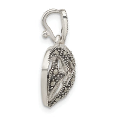 Sterling Silver Marcasite Heart Pendant