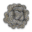 Marcasite Flower Slide Pendant in Sterling Silver, 26mm Antiqued - Sophia Jewelers