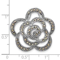 Sterling Silver Marcasite Flower Pendant