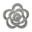 Marcasite Flower Slide Pendant in Sterling Silver, 28mm Antiqued - Sophia Jewelers