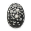 Sterling Silver Rhodium Black Clay & Preciosa Crystal Chain Slide Pendant
