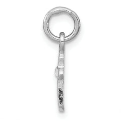 Sterling Silver RH Plated Child's Preciosca Crystal Apr Cross Pendant