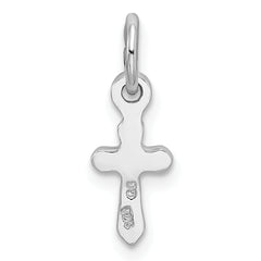 Sterling Silver RH Plated Child's Preciosca Crystal Apr Cross Pendant