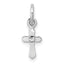 Sterling Silver RH-pltd Child's Apr Clear Preciosca Crystal Cross Pendant