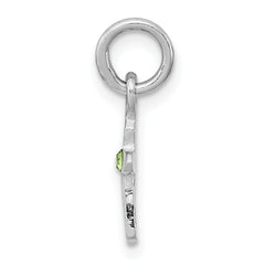 Sterling Silver RH Plated Child's Preciosca Crystal Aug Cross Pendant