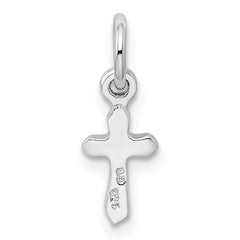 Sterling Silver RH Plated Child's Preciosca Crystal Aug Cross Pendant